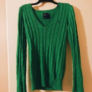 American Eagle Outfitters green sweater with logo